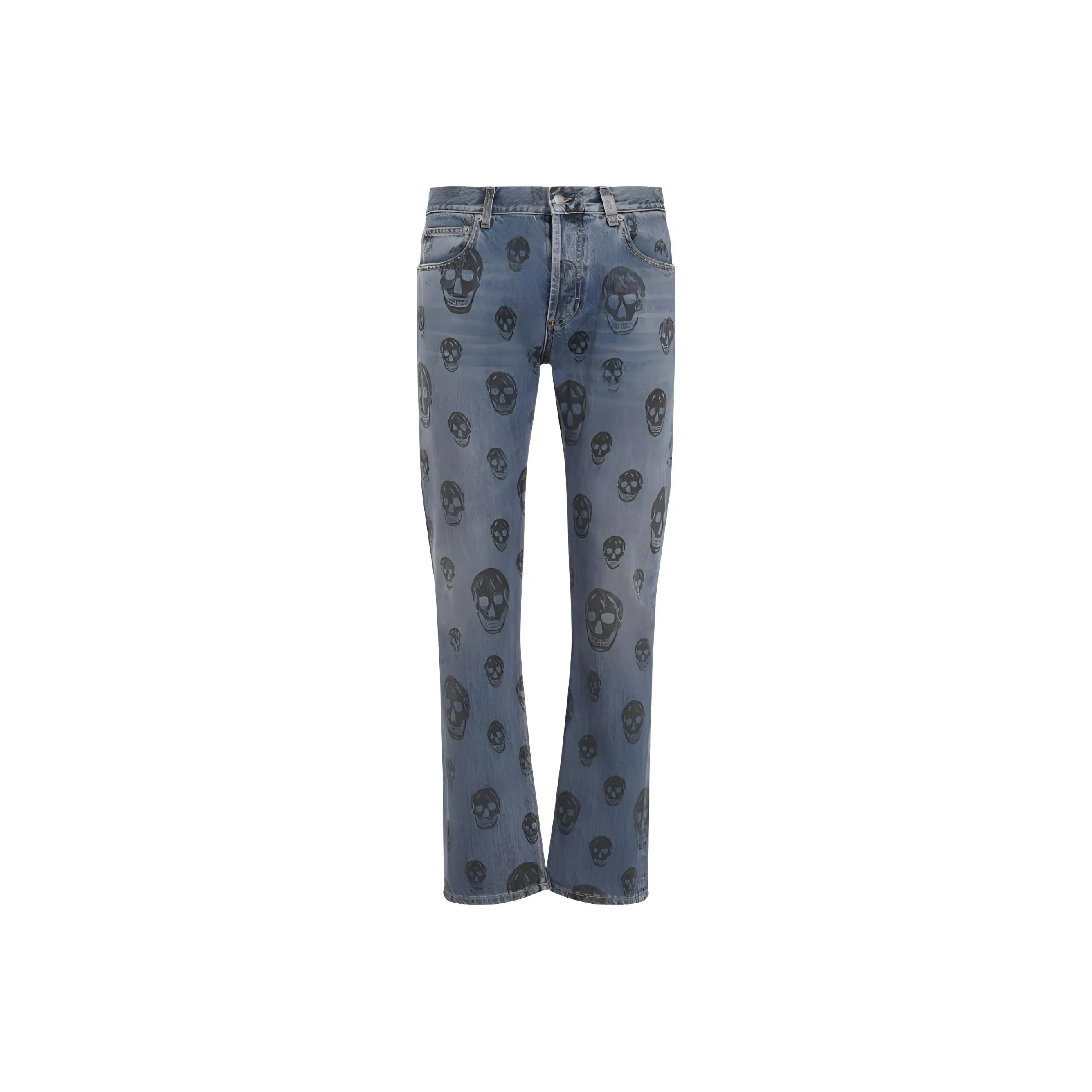 Alexander McQueen Skull Printed Straight Leg Jeans