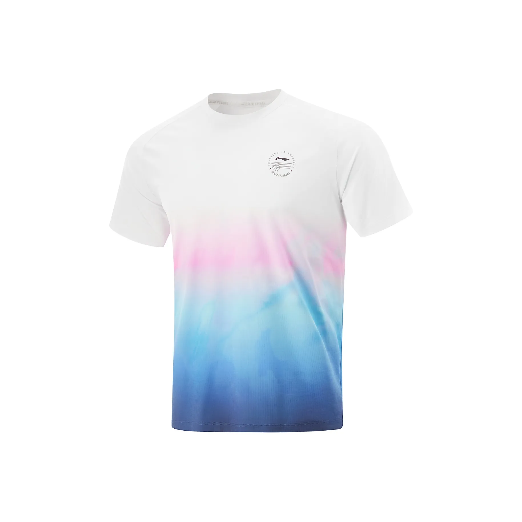 LINING RUNNING Collection Т-Рубашка Мужская Стандартная Белая Небесно-Синяя Конденсированный Фиолетовый Текущий Розовый С Полным Принт