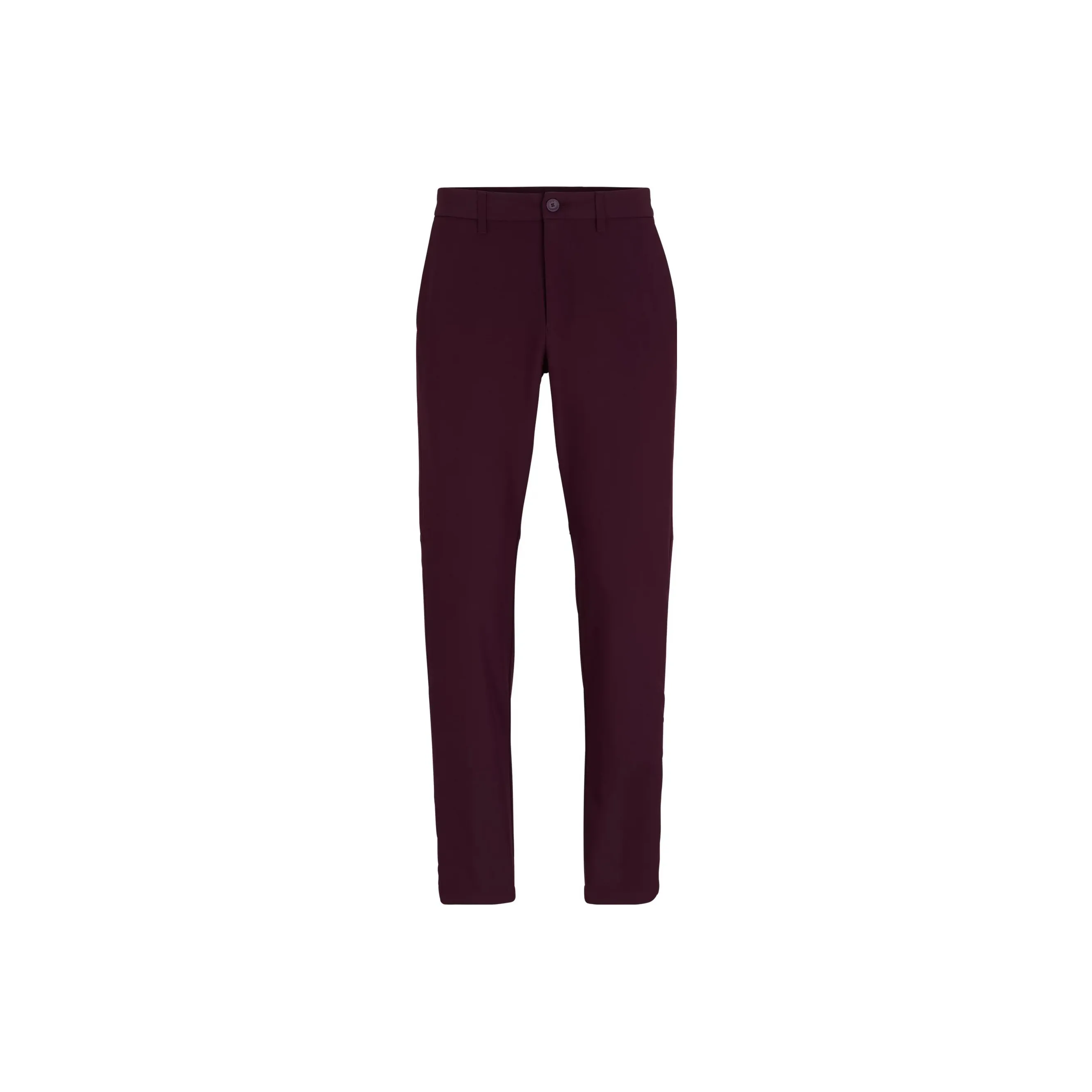 HUGO BOSS Slim Fit Chinos In Easy Iron Four Way Stretch Fabric Casual Pants Men's Maroon
