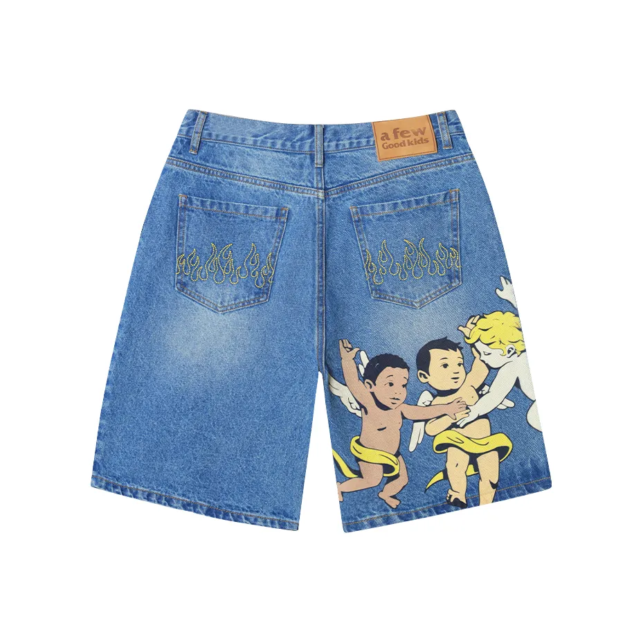 AFGK Denim Shorts Unisex Blue