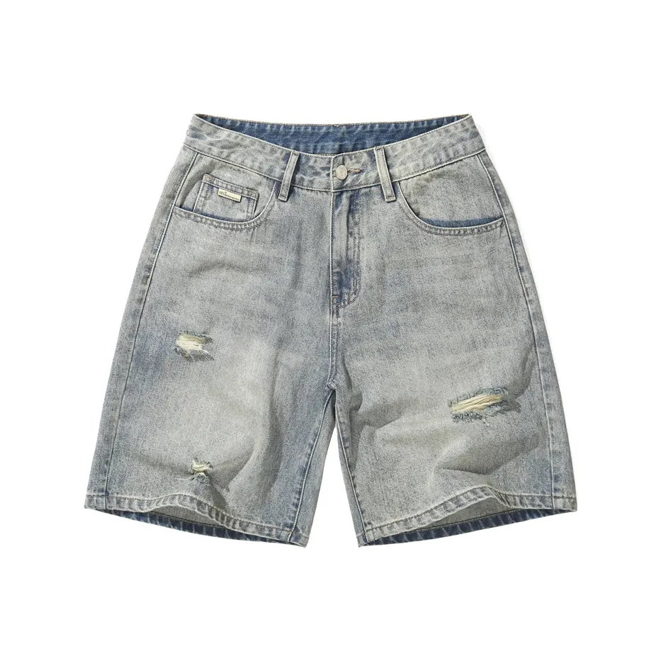KGK Denim Shorts Men Vintage Light Blue
