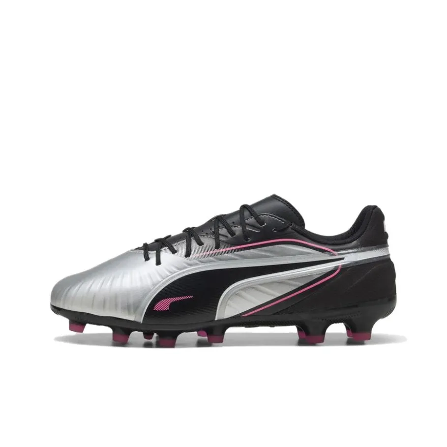 PUMA KING MATCH Artificial Ground Soccer Shoes Unisex Silver Black