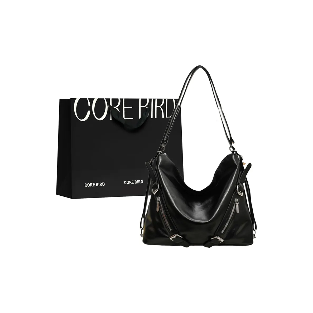 CORE BIRD ПУ (полиуретан) Сумка через плечо Женская Черная Кофейная Коричневая