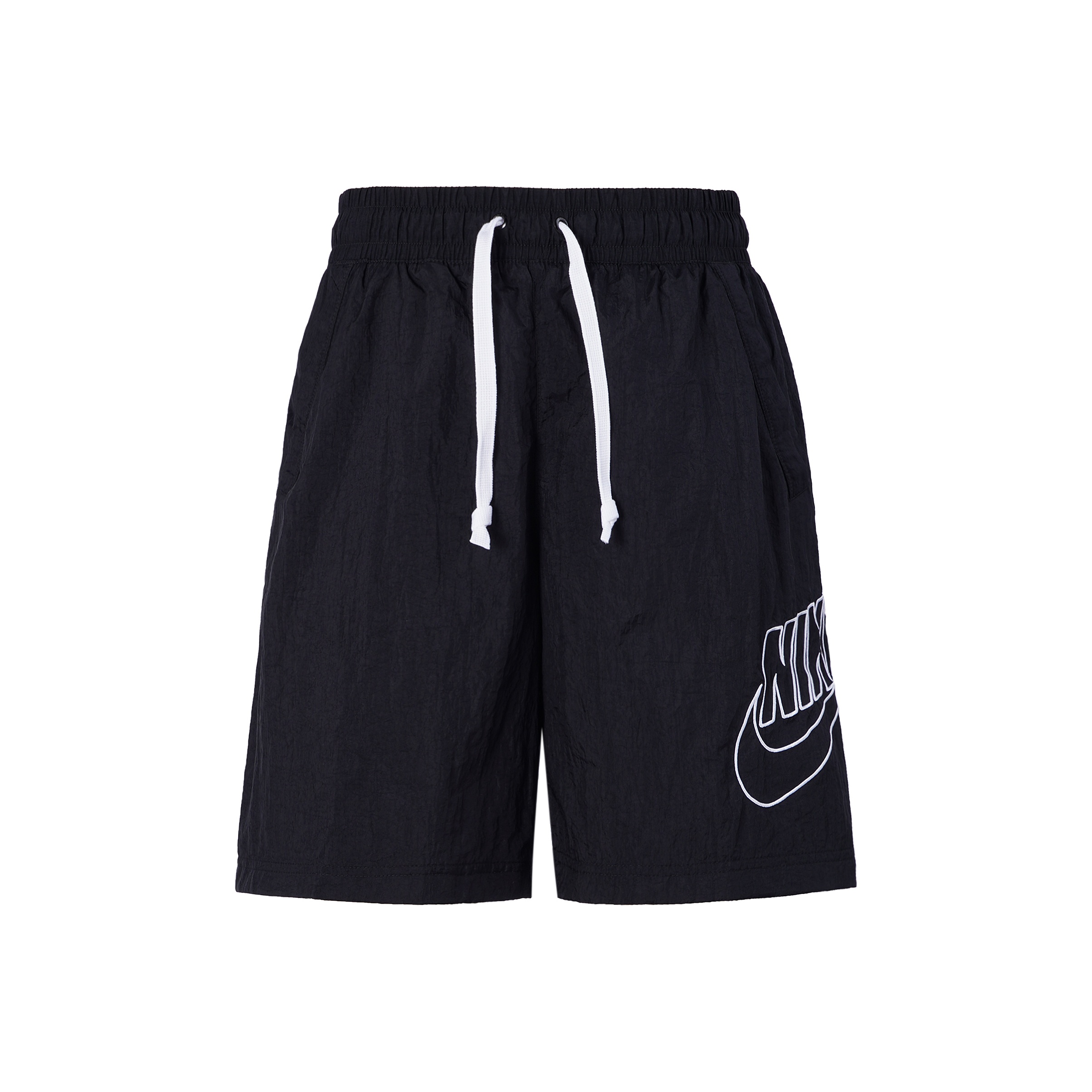 black nike shorts with red stripe
