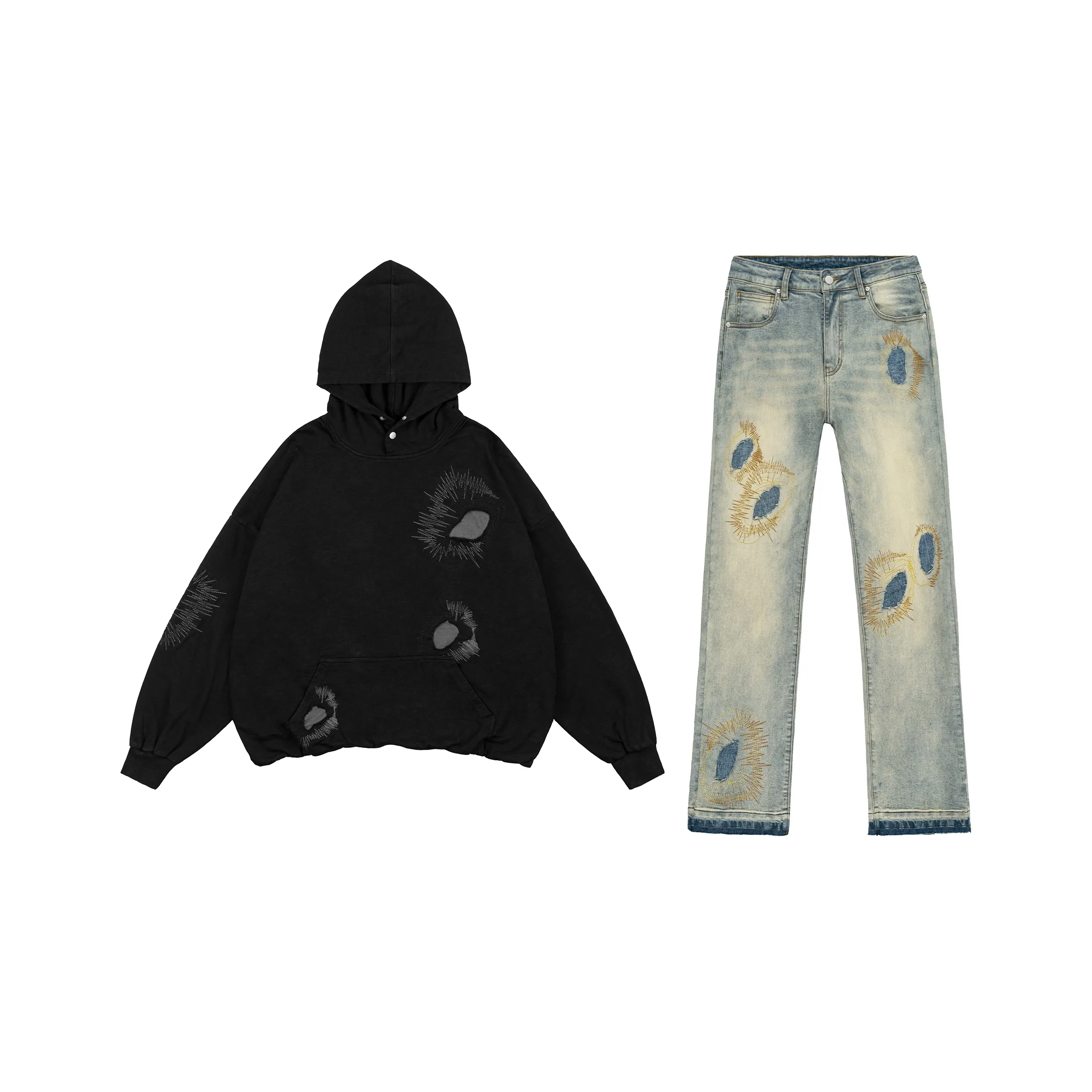 XINYINSU Wormhole Series Повседневная Спортивная Одежда Унисекс Черный