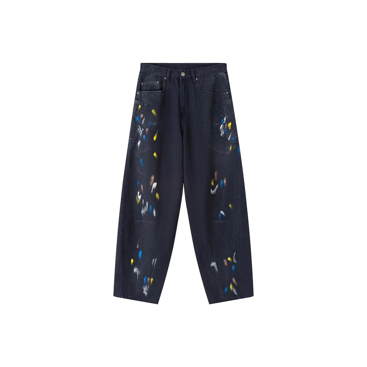 Suamoment Casual Loose Fit Wide Inseam Jeans Unisex