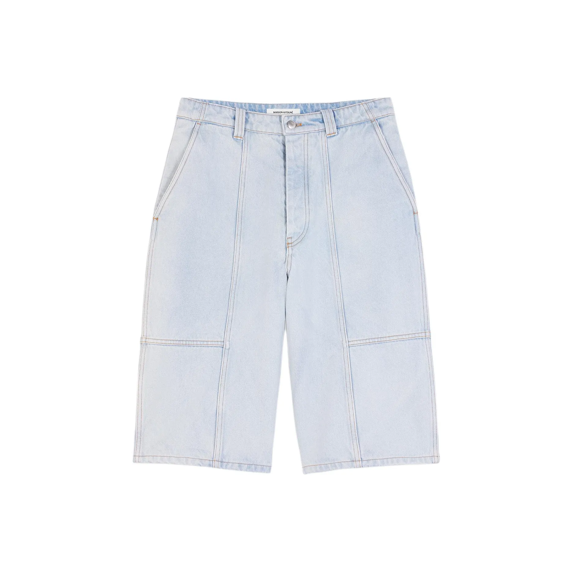 Maison Kitsune SS24 Джинсовые шорты Мужские Отбеленный Индиго