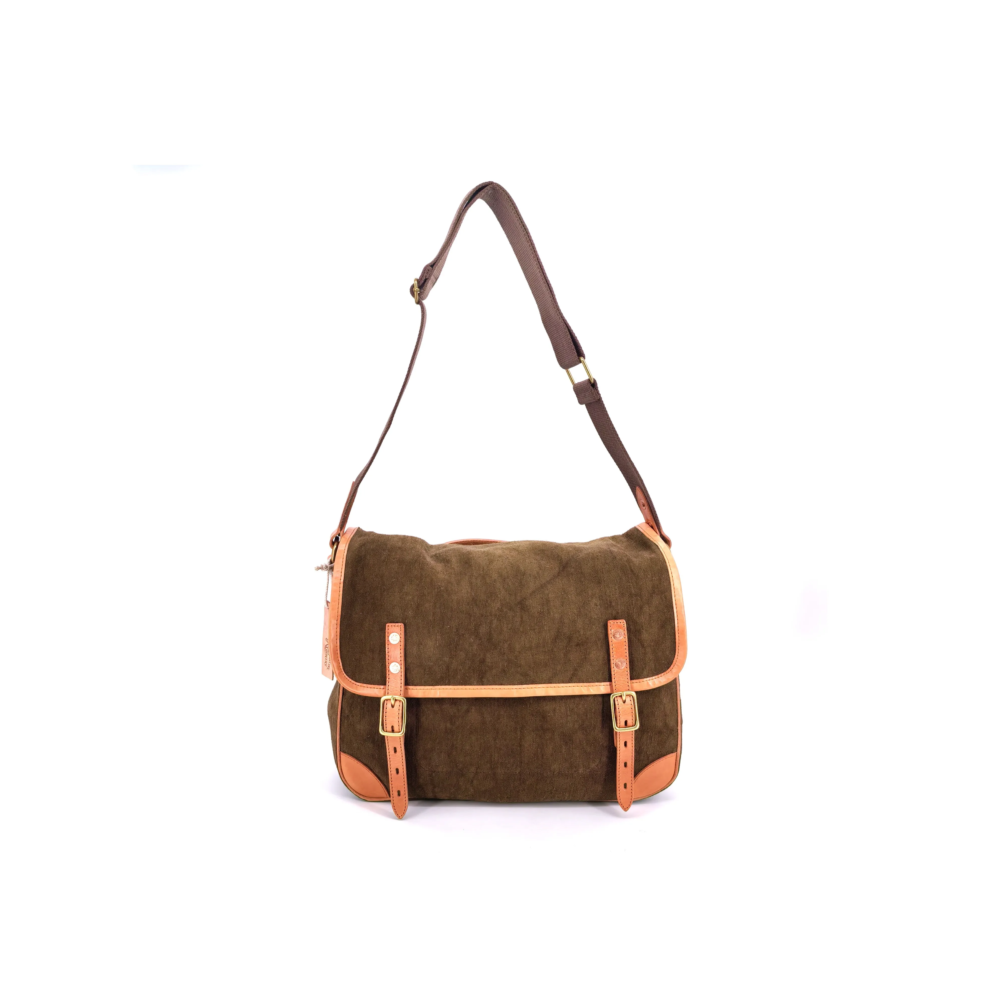 Alternative Country Холст с Воловьей Кожей Кросс-Боди Сумка Женская Оливково-Коричневый Черный