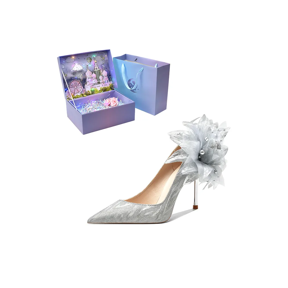 ROBINHOOD Узкий каблук Высокие каблуки Женские Серебряные