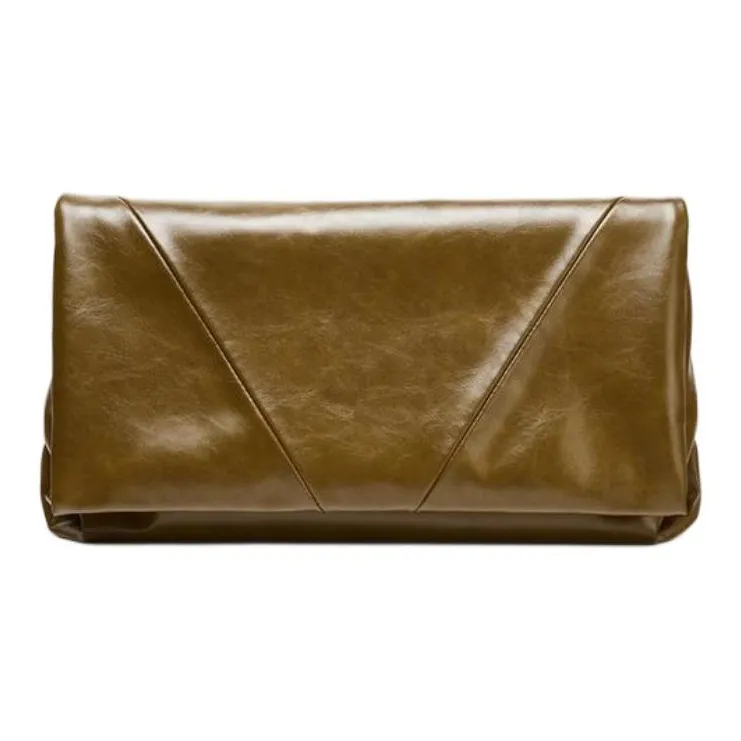 ZARA Polyurethane Crossbody Bag Women's Brown Green
