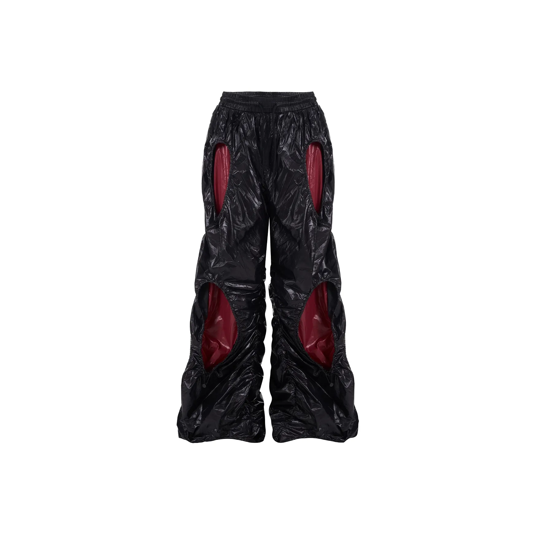 START EXCEED END Drawstring Casual Wide Leg Floor Length Pants Unisex Black Pants