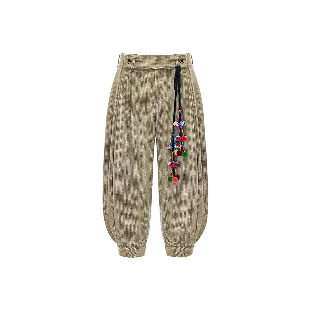 VALLEYOUTH Ankle Length Pants Unisex Gray Green