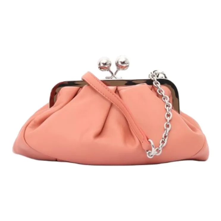 Weekend Max Mara Logo Detailed Chain Link Cluth Bag