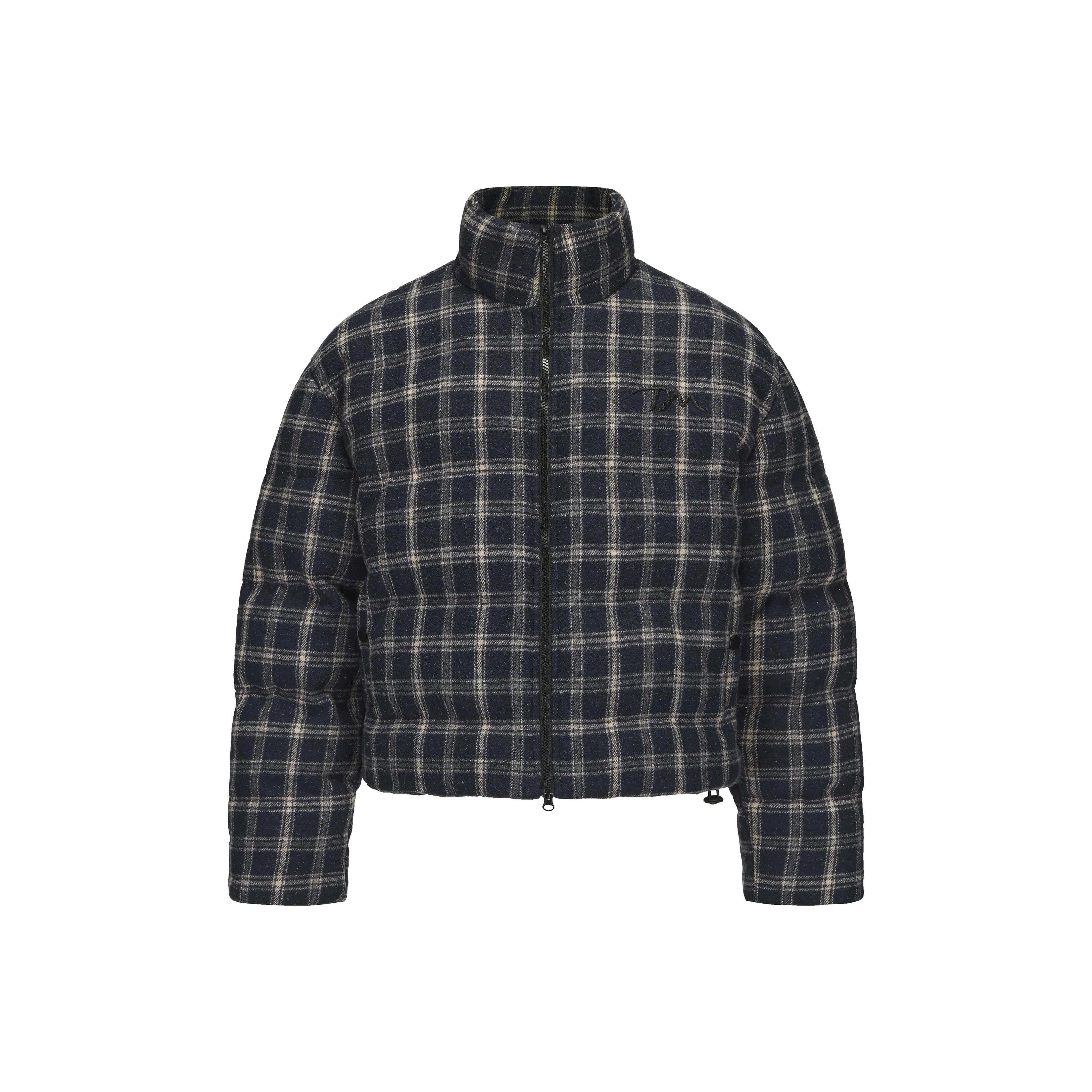 Duamin Хлопковый пуховик унисекс синий в клетку