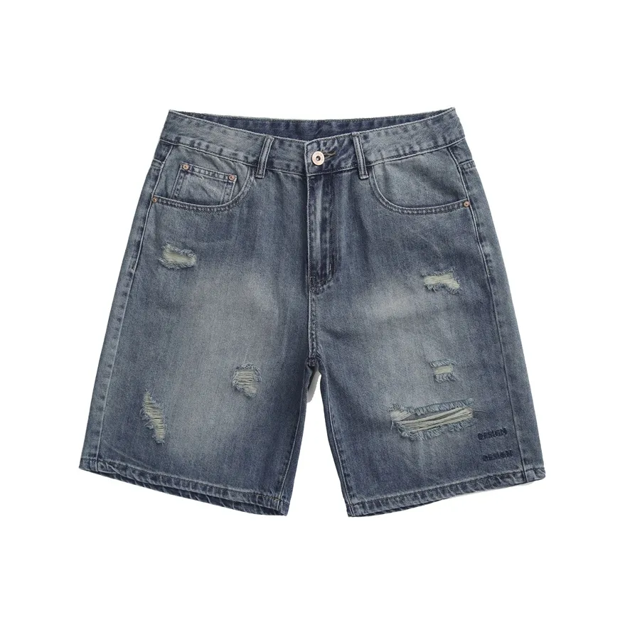 KGK Denim Shorts Men Vintage Blue