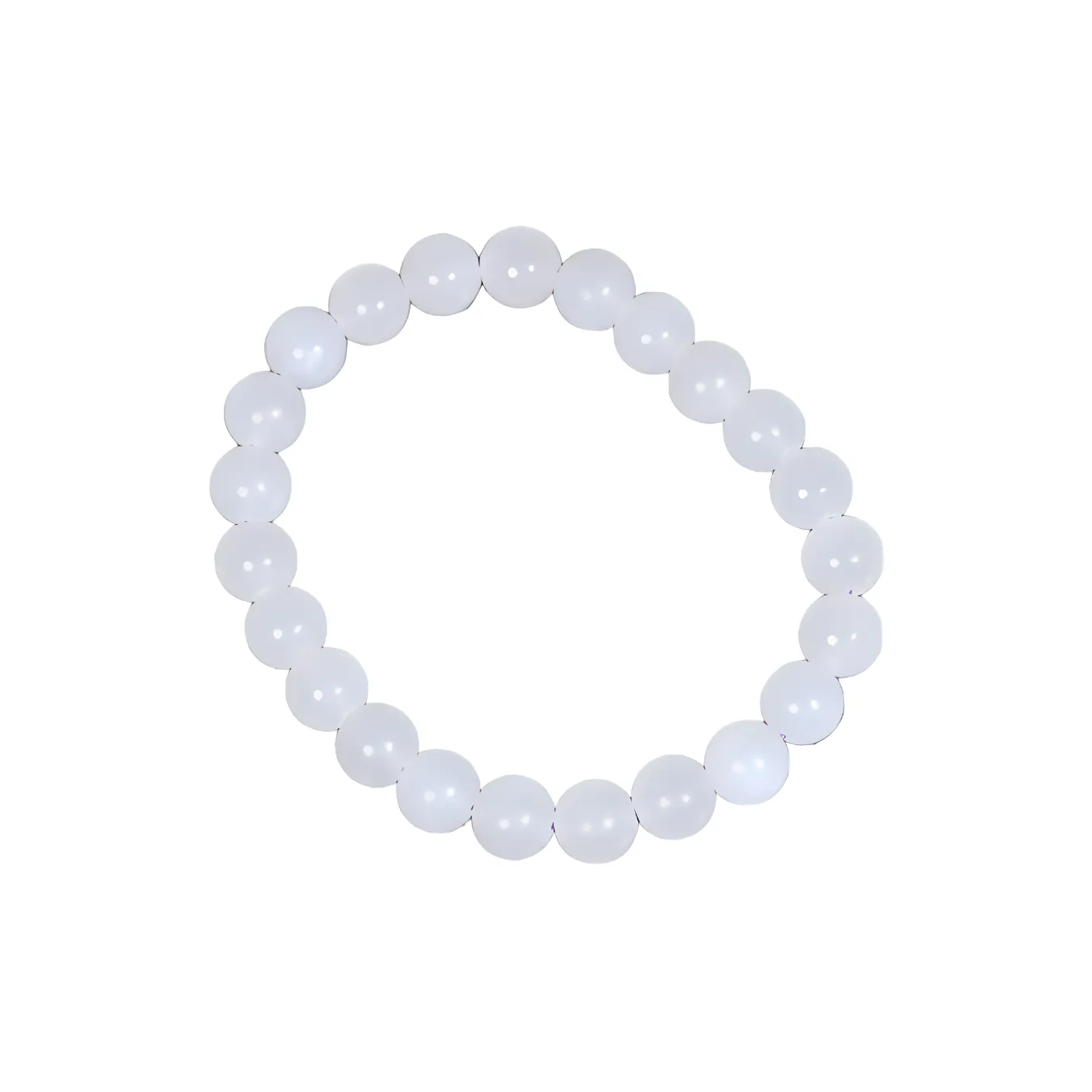 Jade Charm Yao Hetian Jade Premium Handheld Beaded Bracelet White Jade/Pale Greenish White Jade Unisex