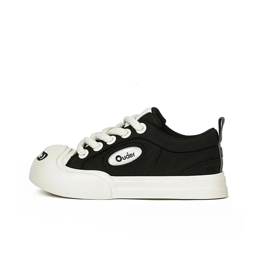 Ouder Smiler Skateboard Shoes Unisex Low Top Black/Ecru