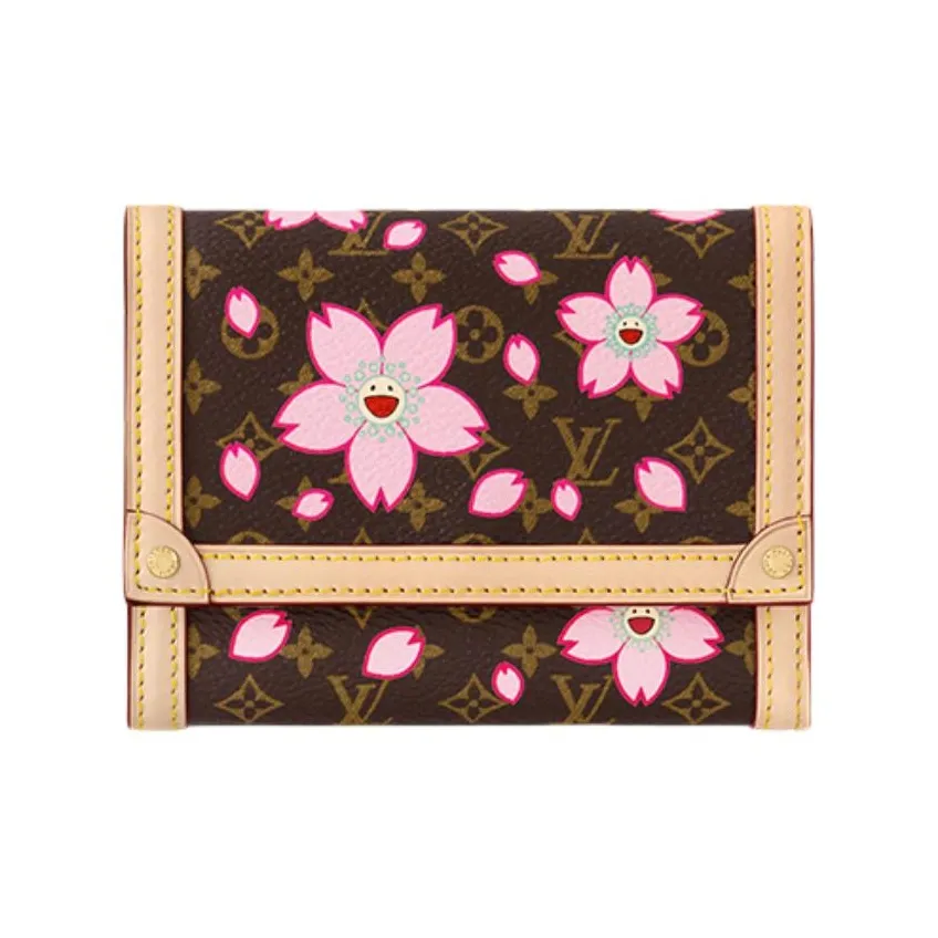 LOUIS VUITTON X Takashi Murakami Victorine Wallet Sakura Brown