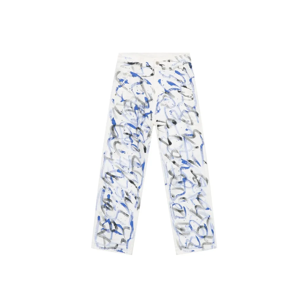 Voguo Relay Граффити Синий Унисекс Джинсы