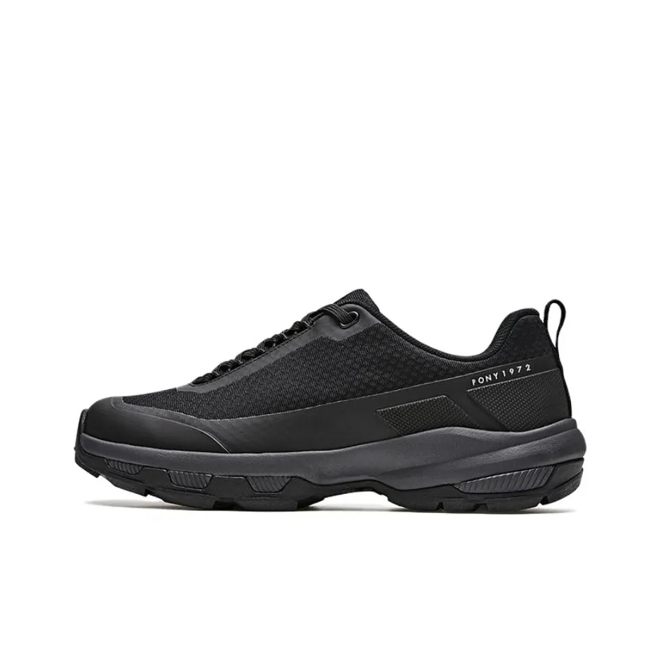 PONY Slip-resistant Abrasion-resistant Low Top Casual Shoes Men's Black ПОНИ Противоскользящий Устойчивый к истиранию Низкий Топ Повседневная Обувь Мужская Черная