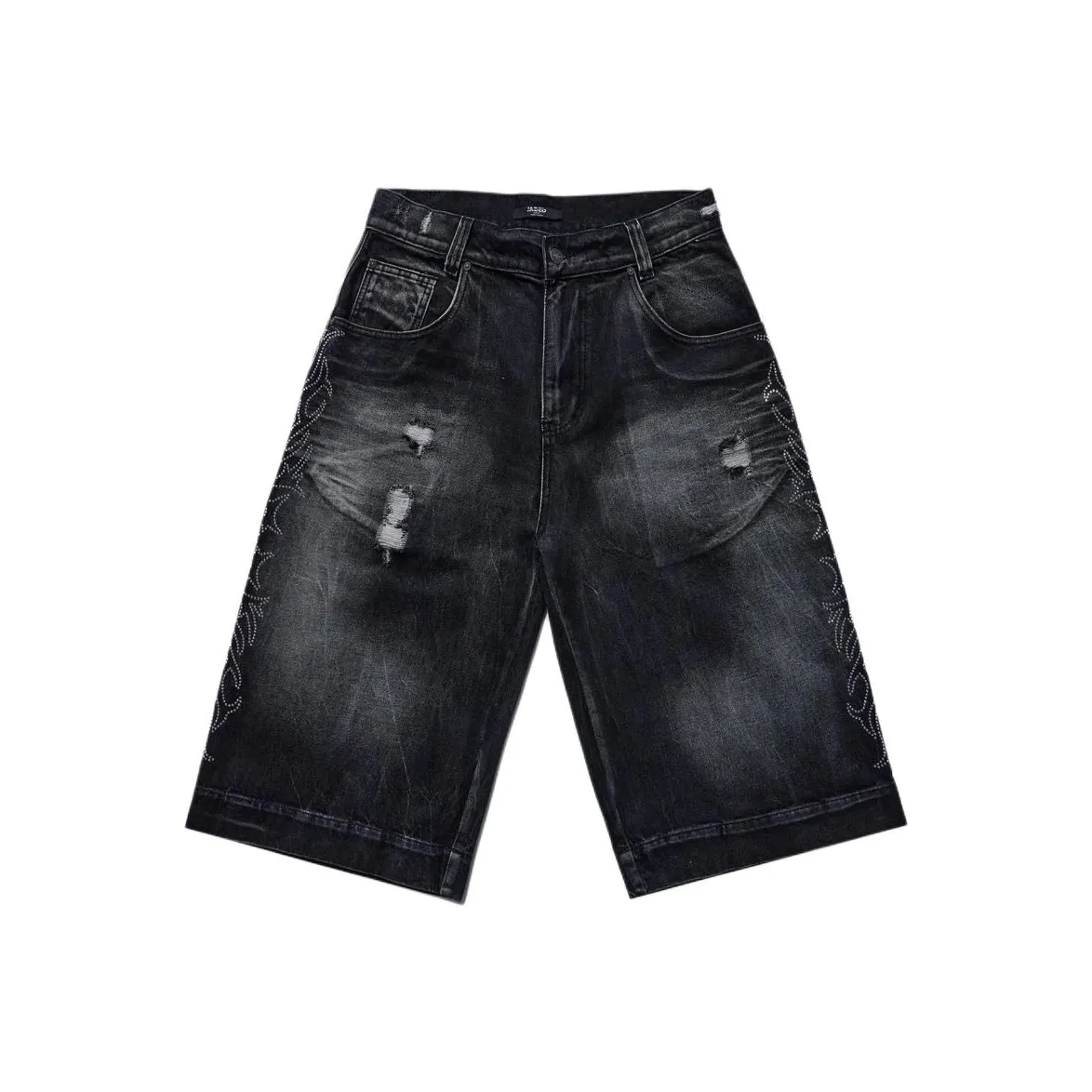Jaded London SS24 Fantasy Store Collection Crystalline Jorts Fantasy Store Collection Denim Shorts Men's BLACK/Black