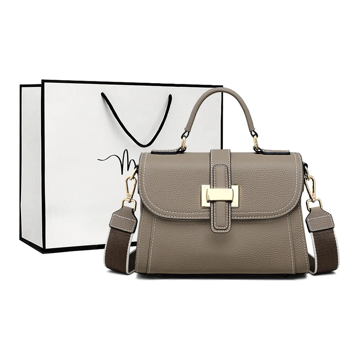 MILLIE'S Коровья кожа Через плечо Одно плечо Сумка Обычный Женский Слон Серый