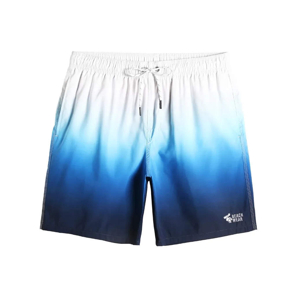 GAILANG Белый Синий Градиент Мужские Пляжные Шорты