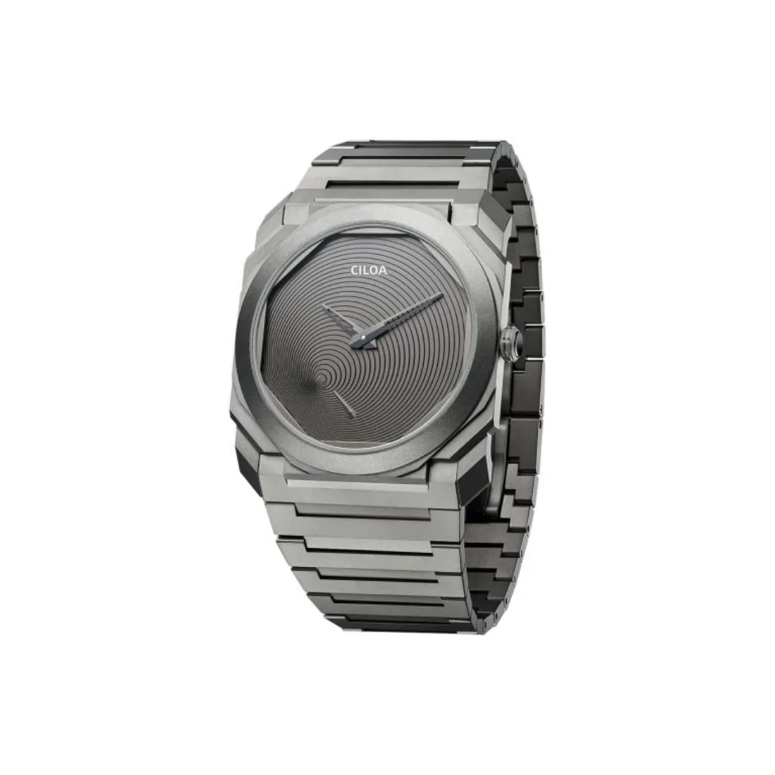 CILOA Кварцевый механизм Часы Мужские Серый циферблат