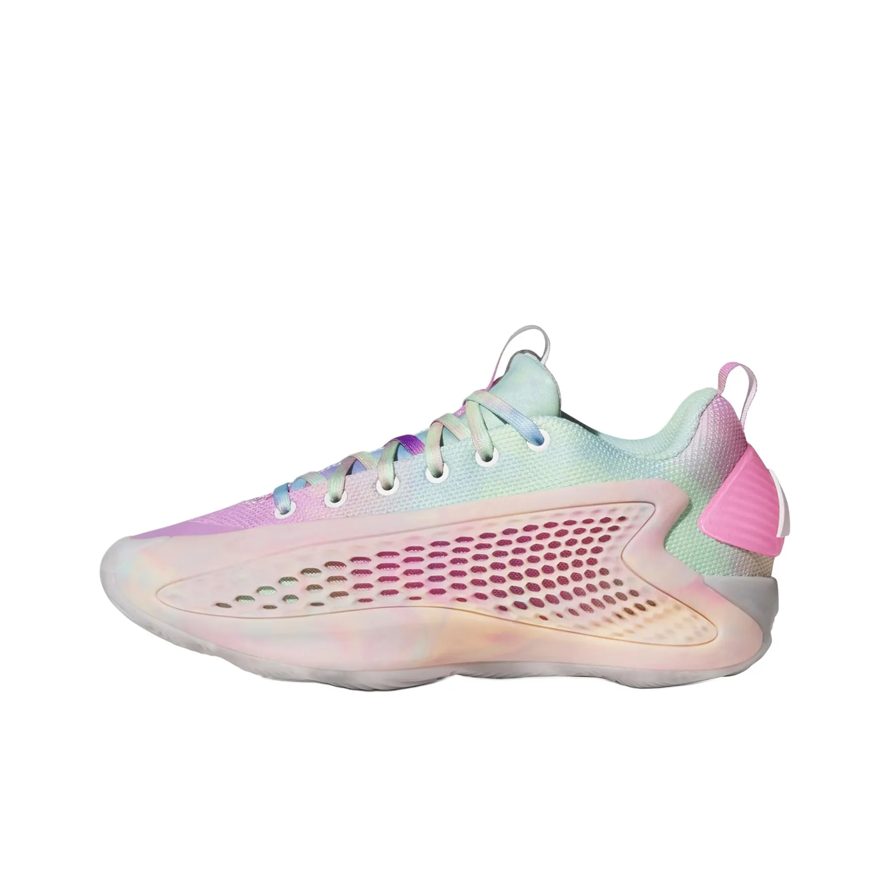 Adidas A.E. 1 Противоскользящий Устойчивый к истиранию Низкий Топ Детские Баскетбольные Кроссовки Белый Розовый