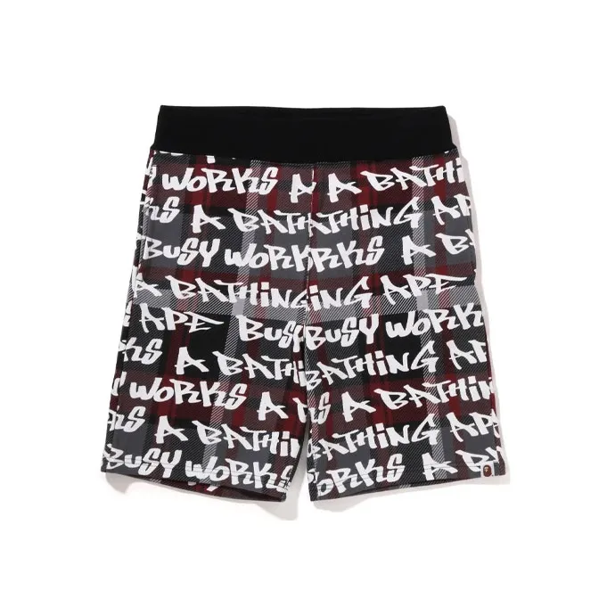 Bape Graffiti Check Shorts