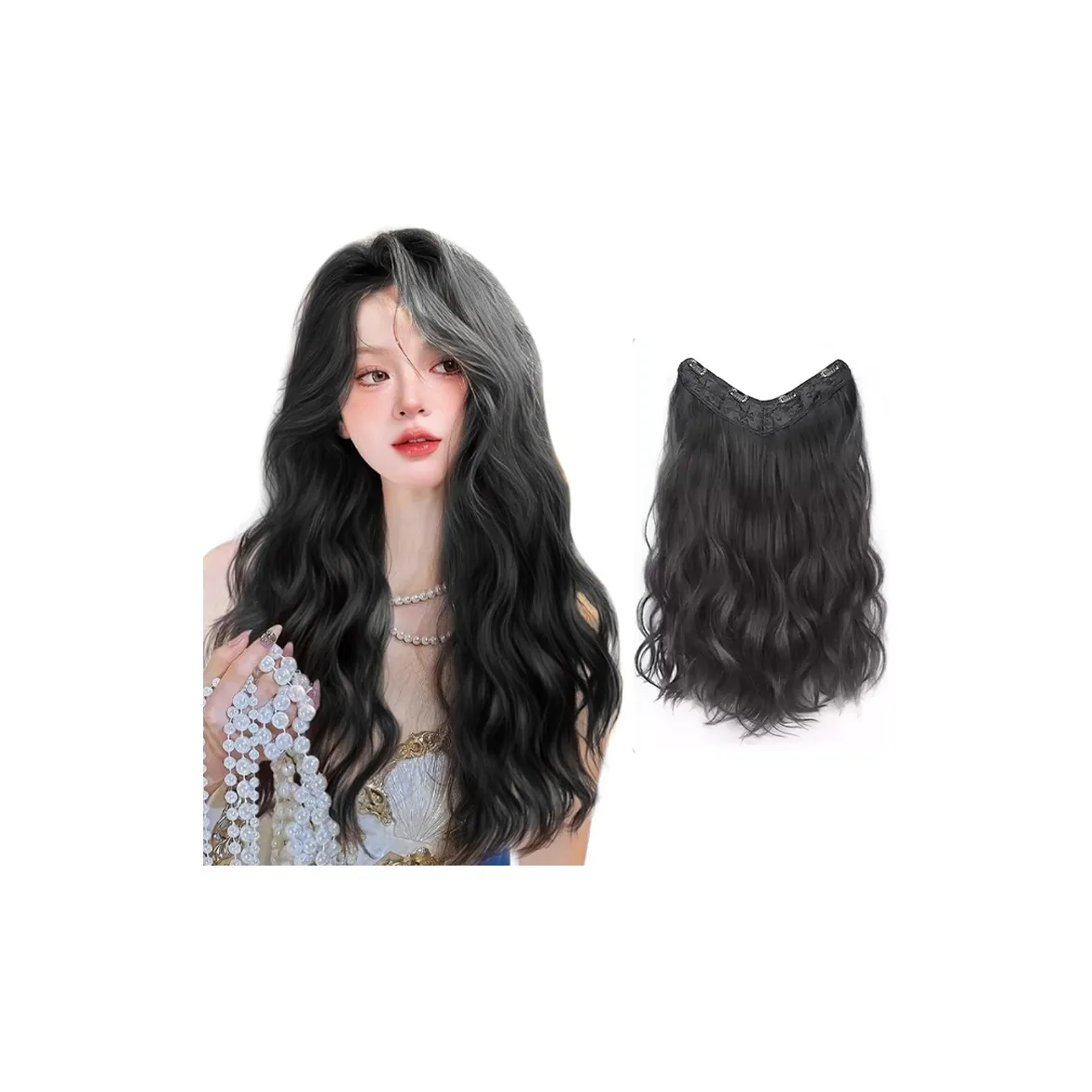 GLUNA One Piece Водная рябь Длинный Кудрявый Волосы Расческа Патч Большая волна Высокая температура Пряжа