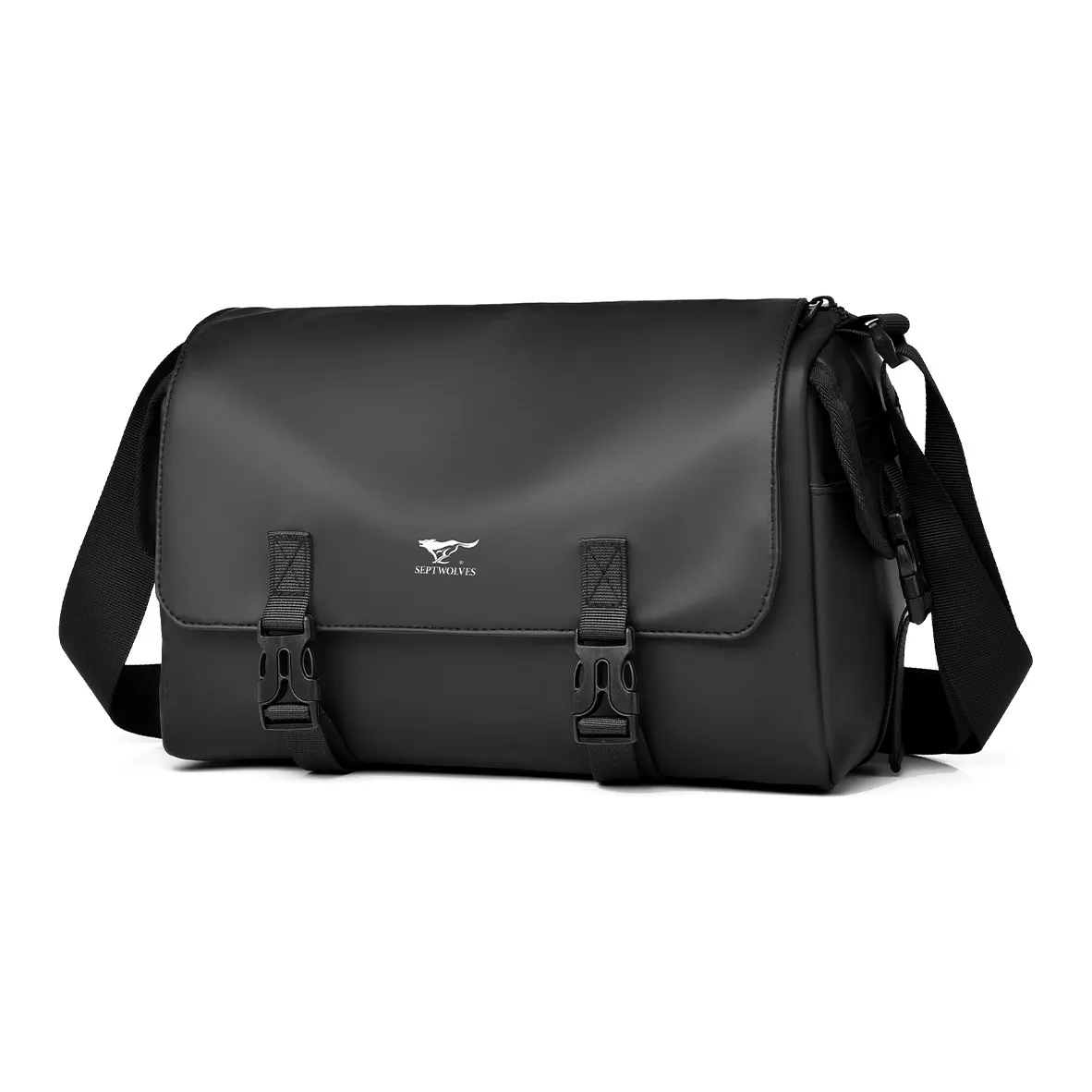 SEPTWOLVES Ткань Сумка через плечо Сумка на плечо Большая Мужская Черная