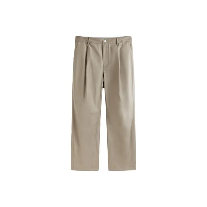 PEACEBIRD MEN Casual Pants Unisex Khaki 1 Loose Fit