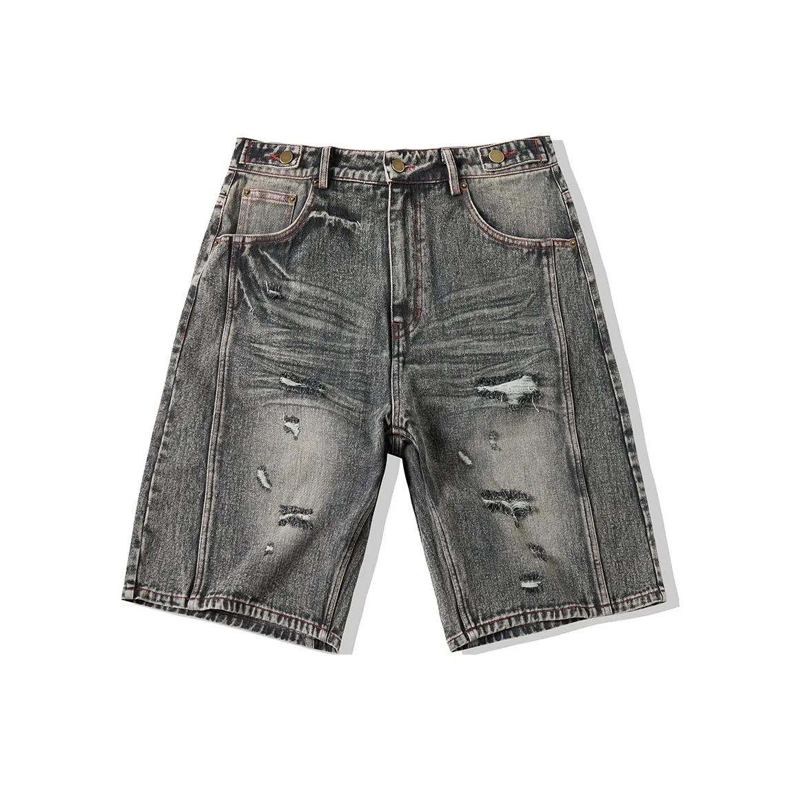 EPTISON Denim Shorts Unisex Black Gray Color