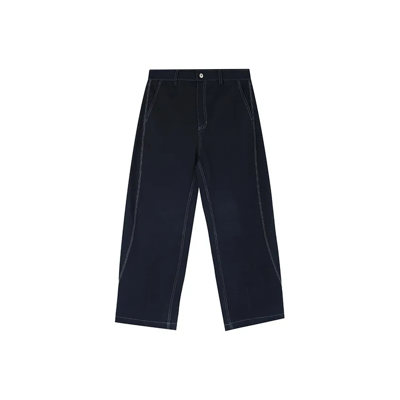 ROARINGWILD Casual Pants Unisex Navy Blue