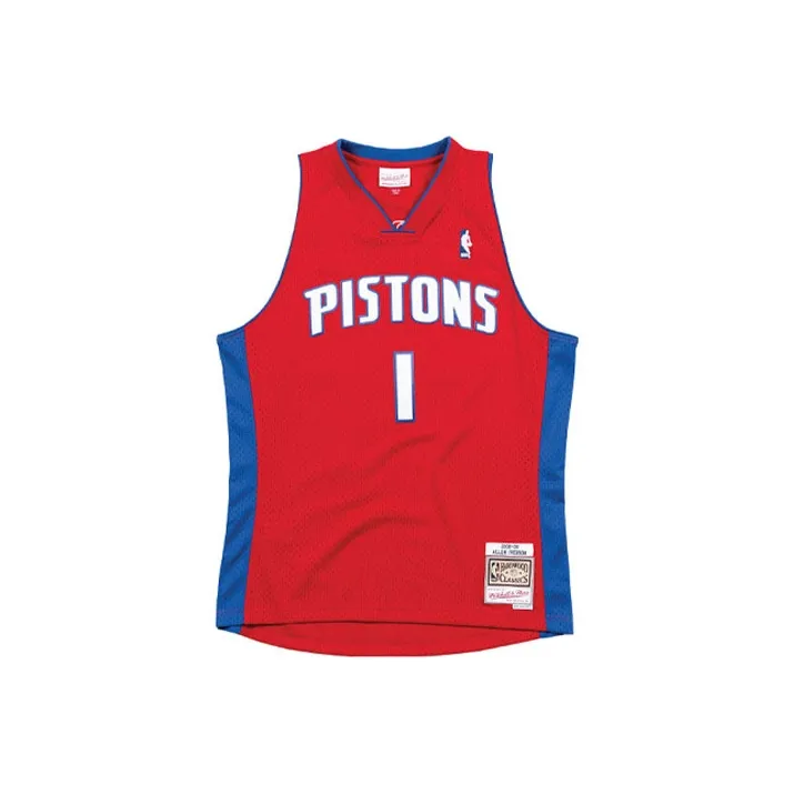 Mitchell Ness Красный Мужская баскетбольная футболка