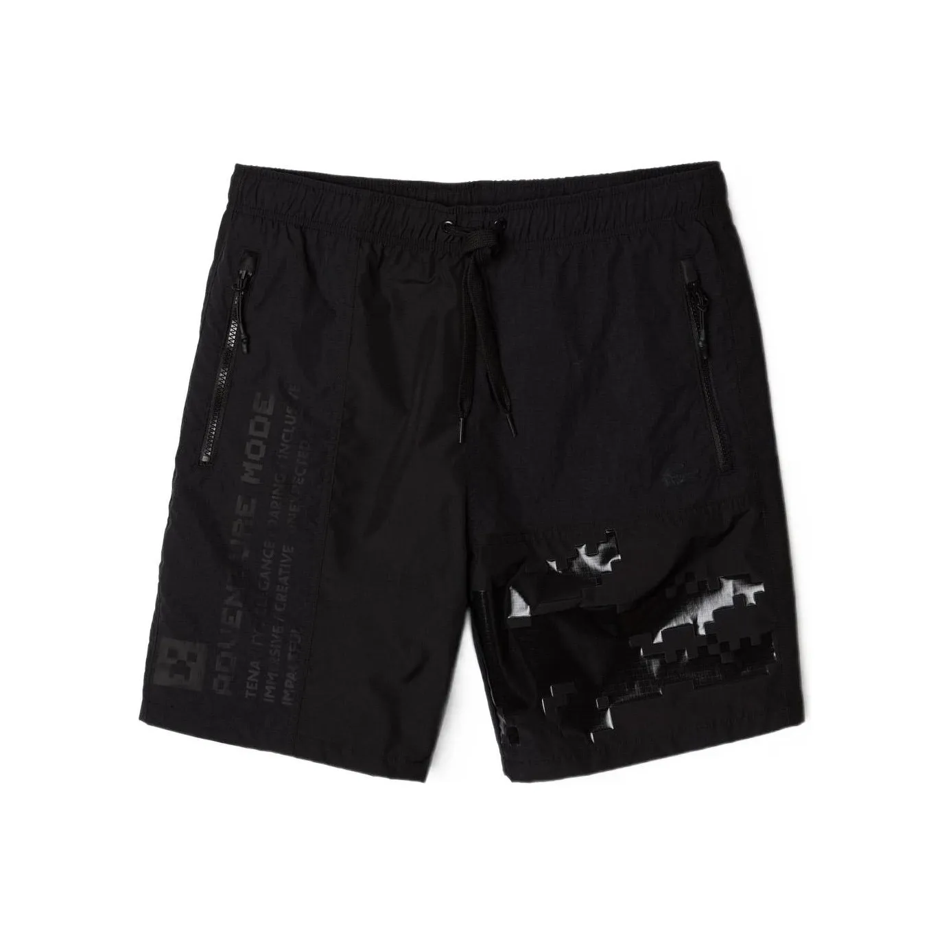 Шорты повседневные унисекс LACOSTE Collaboration x l!ve x Minecraft SS22 черные