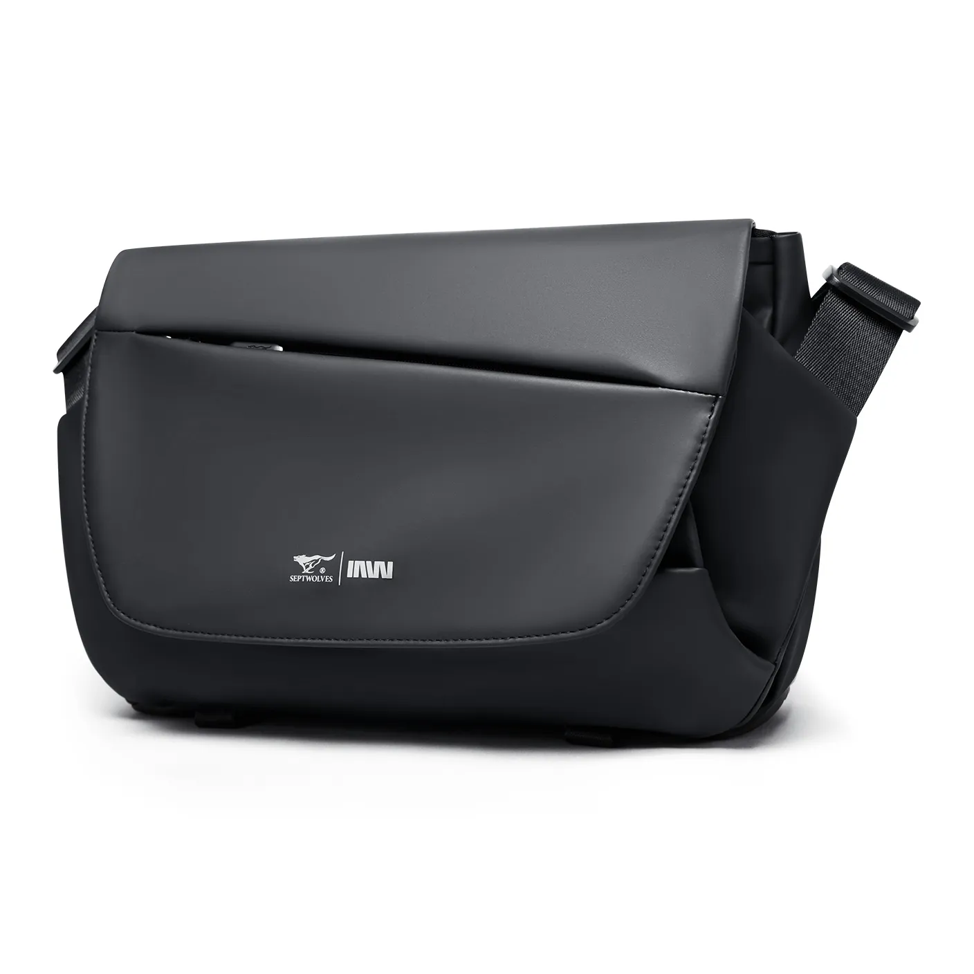 SEPTWOLVES Искусственная кожа Студенческая сумка с откидной крышкой сумка через плечо курьерская сумка лето QPL стандартный унисекс черный