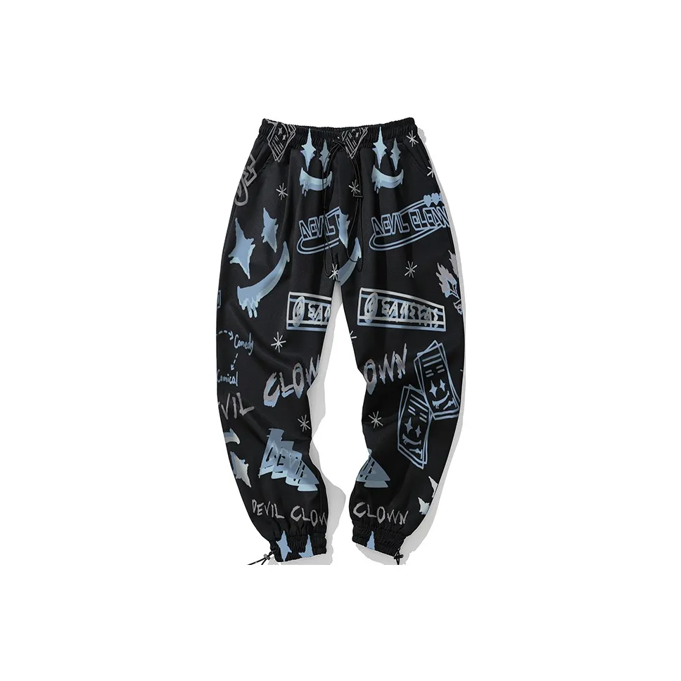 SANSYAS Эластичные манжеты Повседневные штаны Унисекс Черный