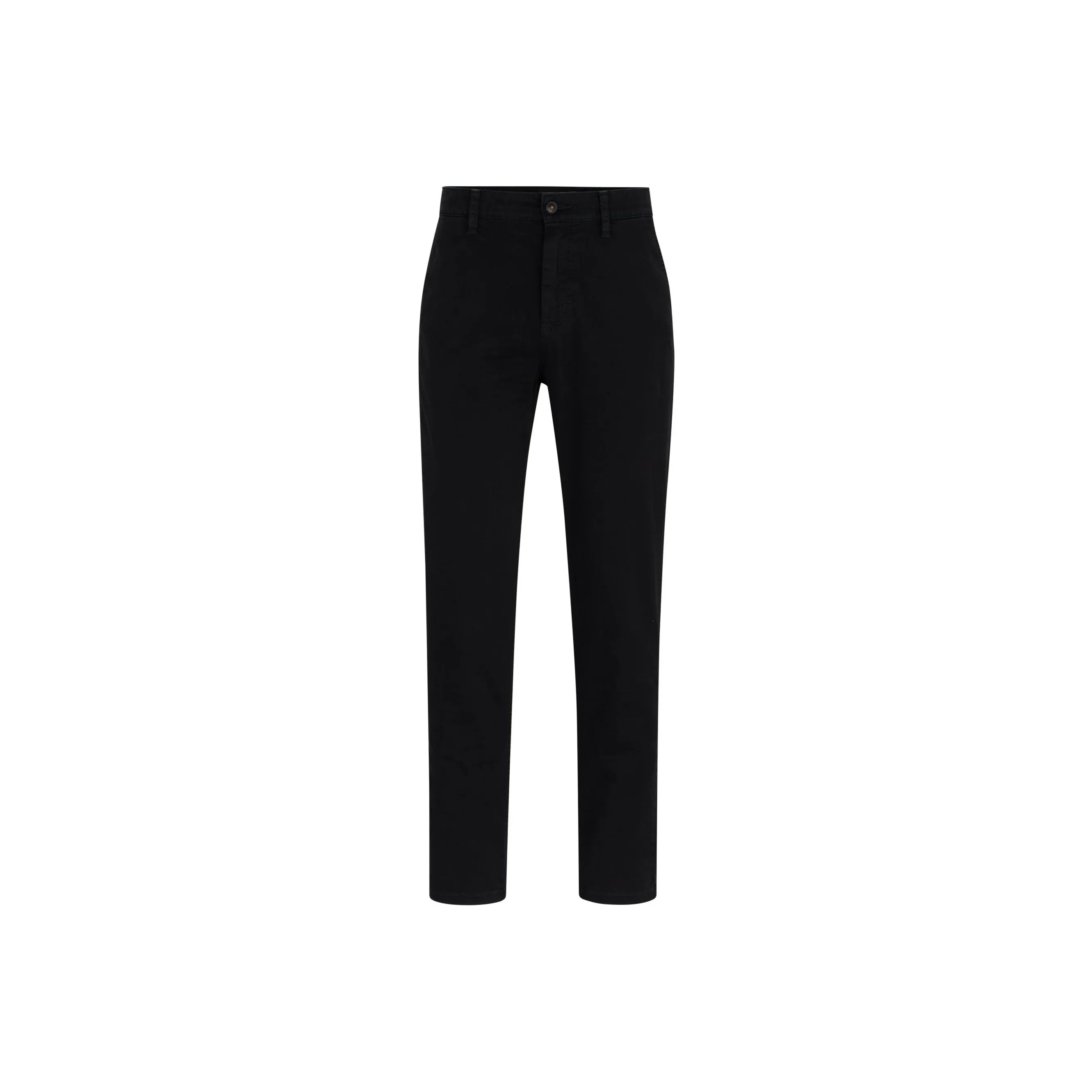 HUGO BOSS Tapered Fit Chinos In Stretch Cotton Satin Casual Pants Men's Marine Blue