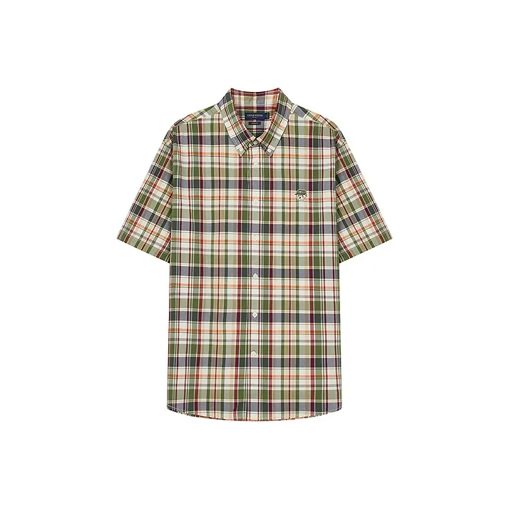 Teenie Weenie Men Shirt Unisex [Minimalist Versatile]Plaid Shirt Army Green