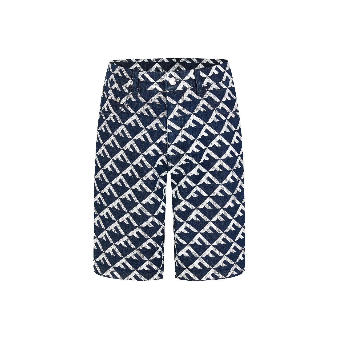 FERRE SS24 Denim Shorts Men's Blue Pattern