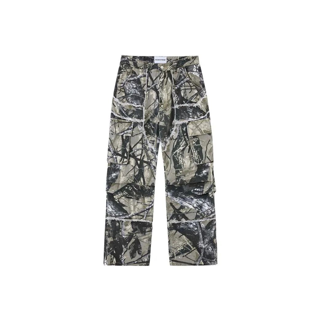 MADE EXTREME Casual Pants Unisex Camouflage White