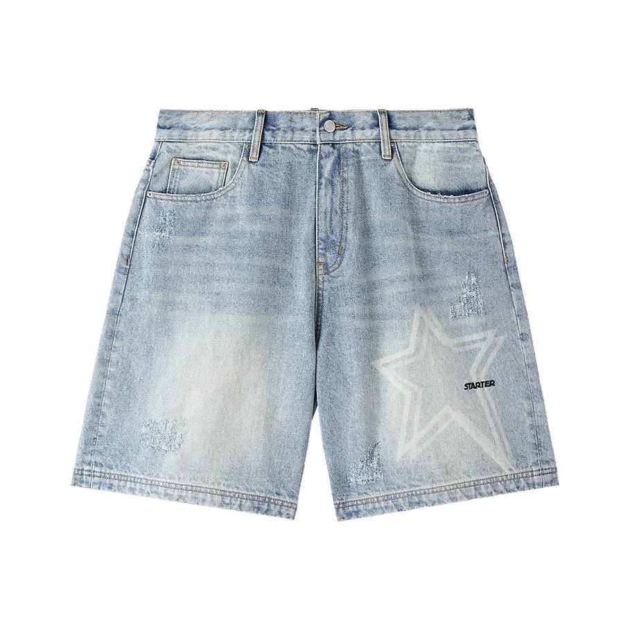 STARTER Denim Shorts Unisex Light Denim Blue