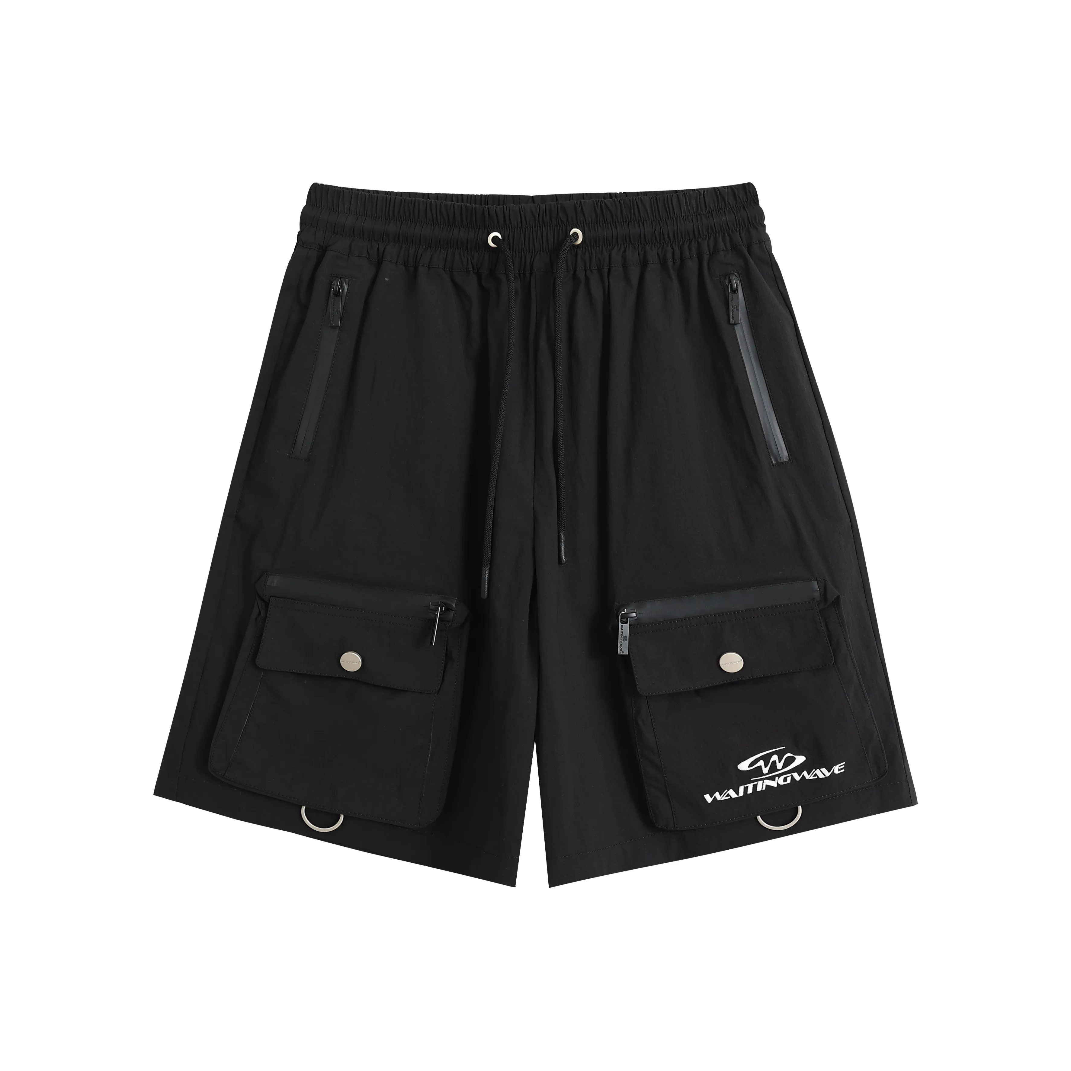 WAITINGWAVE Карго шорты унисекс черные