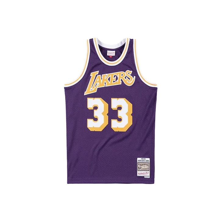 Mitchell & Ness Los Angeles Lakers Away 1983 84 Kareem Abdul Jabbar Swingman Jersey