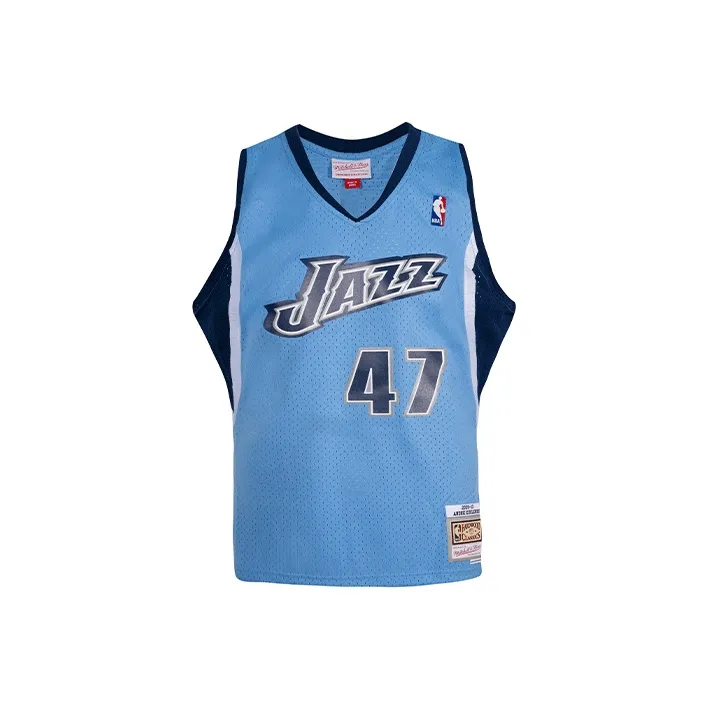 Mitchell Ness Светло-синие Мужские баскетбольные майки