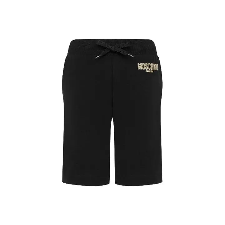 MOSCHINO Logo print Rhinestone embellished Track Shorts