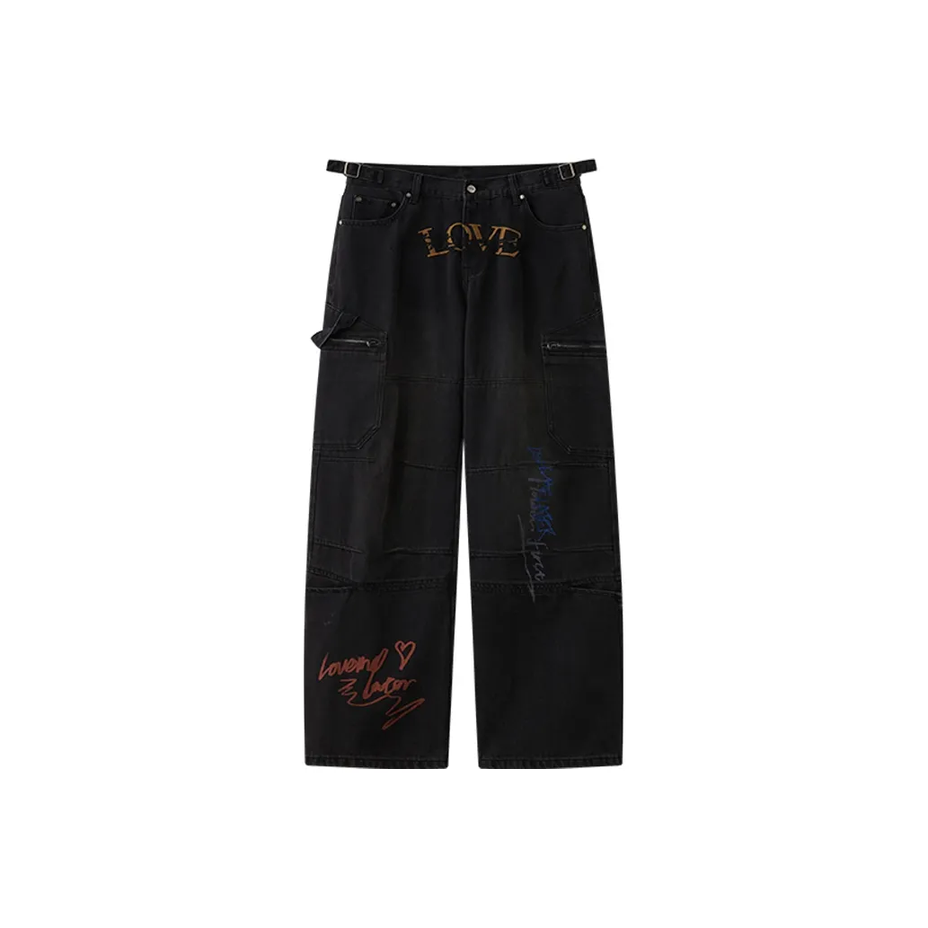 LOVE ME LATER Модные Стираемые Повседневные Штаны Унисекс Черные