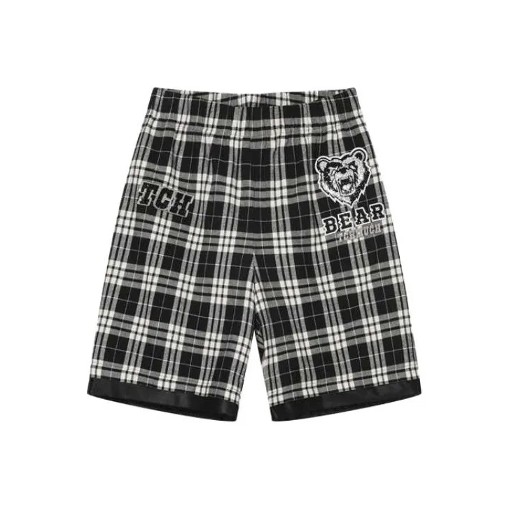 TCH Черно-белая клетка Унисекс Повседневные шорты